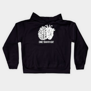 Connect brain With heart Kids Hoodie